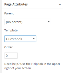 page attributes