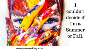 Woman's face covered in many colors on Jean's Writing.com