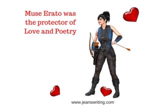 Modern day Muse Erato hunting with bow and arrow on Jean's Writing.com
