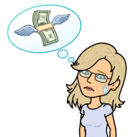 Losing money, money flying away Bitmoji Jean M Cogdell