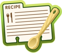 Recipe file card and wooden spoon - Jean's Writing 