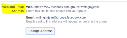 Facebook web address change