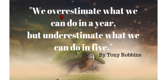 Tony Robbins quote We overestimate what we can do in a year and understatement what we can do in five