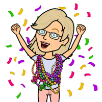 Jean Cogdell Bitmoji Mardi Gras celebration